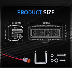 4" LED light bar dimensions