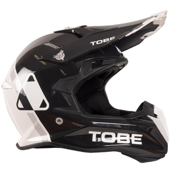 Tobe black/white gloss helmet right side